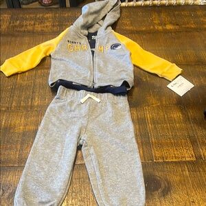 Gray and Yellow Kids Sweatpants by Nike